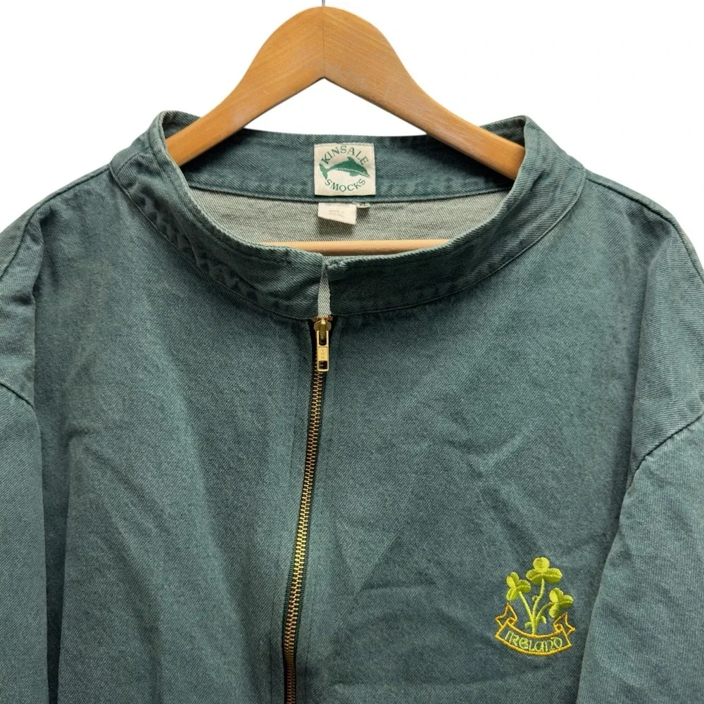 Kinsale Smocks Ireland Men's Sz XL Green Full Zip Fisherman Twill Outdoor Jacket